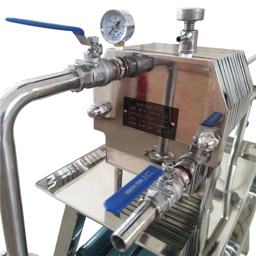Machine Beer Steel Filter Stainless Frame Filtration FT150 Slag Filter Press layer Plate 220V Filter 10 Pressure