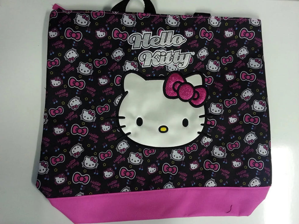 821309 Kitty Black Bag Hello Tote New - - Pink Bow
