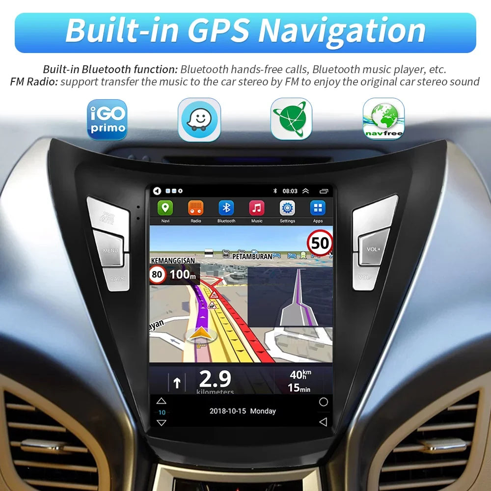 Stereo Car for 2013 Backup 2012 Link FM Bluetooth Mirror Podofo WIFI Android 2011 USB, 9.7'' Touchscreen 2G+64G GPS with Radio Elantra Camera Hyundai