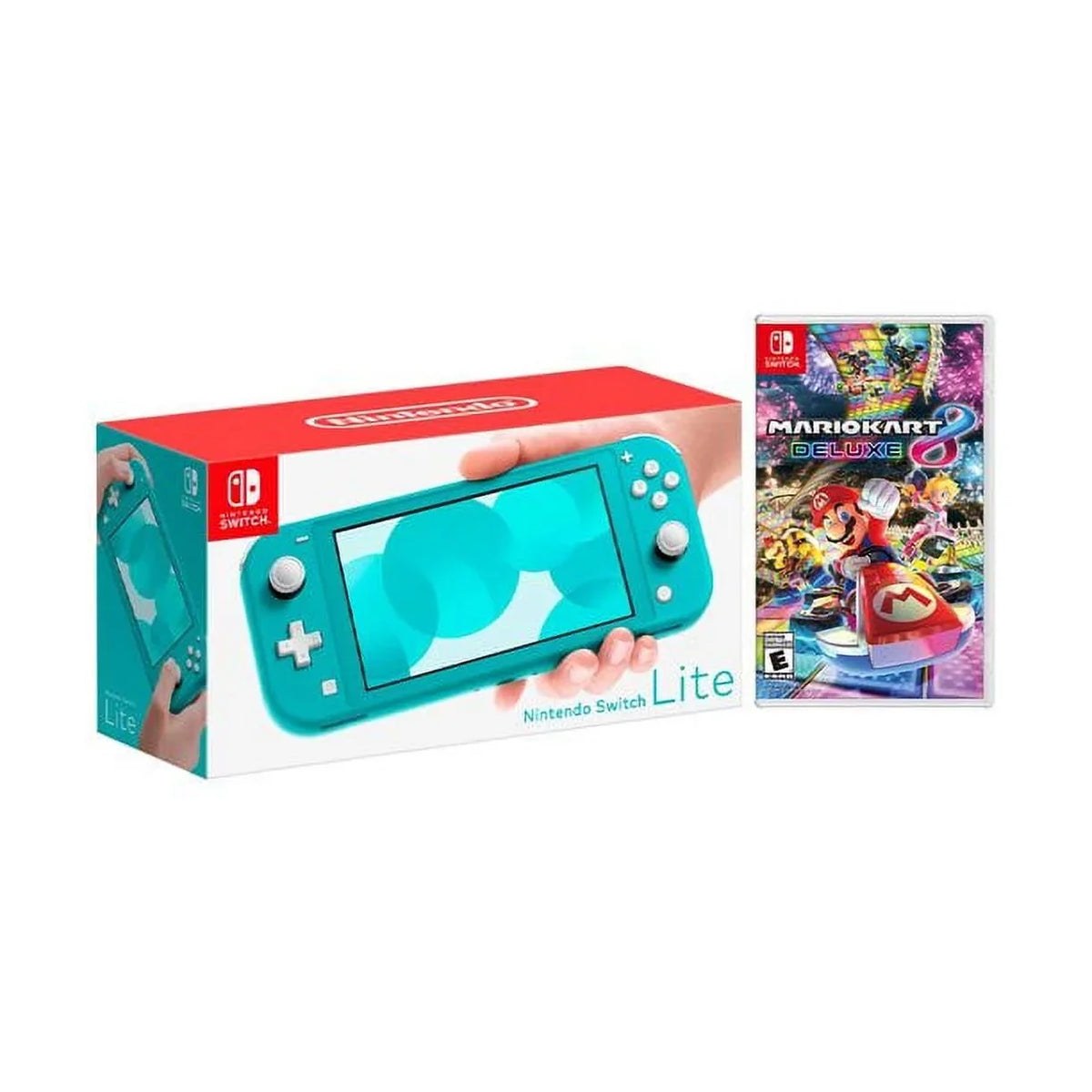 Lite Switch Turquoise Deluxe Kart with 8 Nintendo Bundle Mario