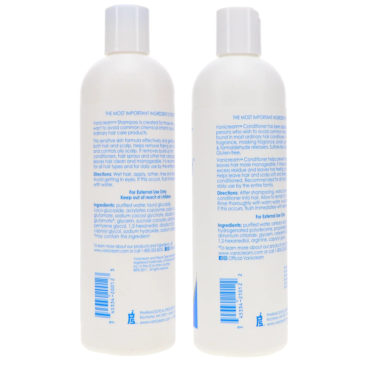 Shampoo oz Conditioner Pack & 12 Combo 12 oz Vanicream