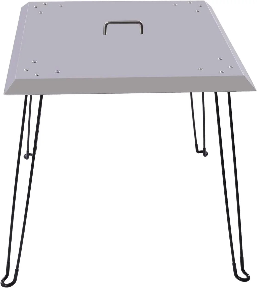 Inch, 24x24x24 Burner Stainless Square 24 Heat Thick, Handle, (Square, Down and x Cover Carrying Pit Heat x Legs Deflector, to 24 Fire w/Foldable Steel in) Cover Fire 24 1.5mm Push Pit Pit Fire