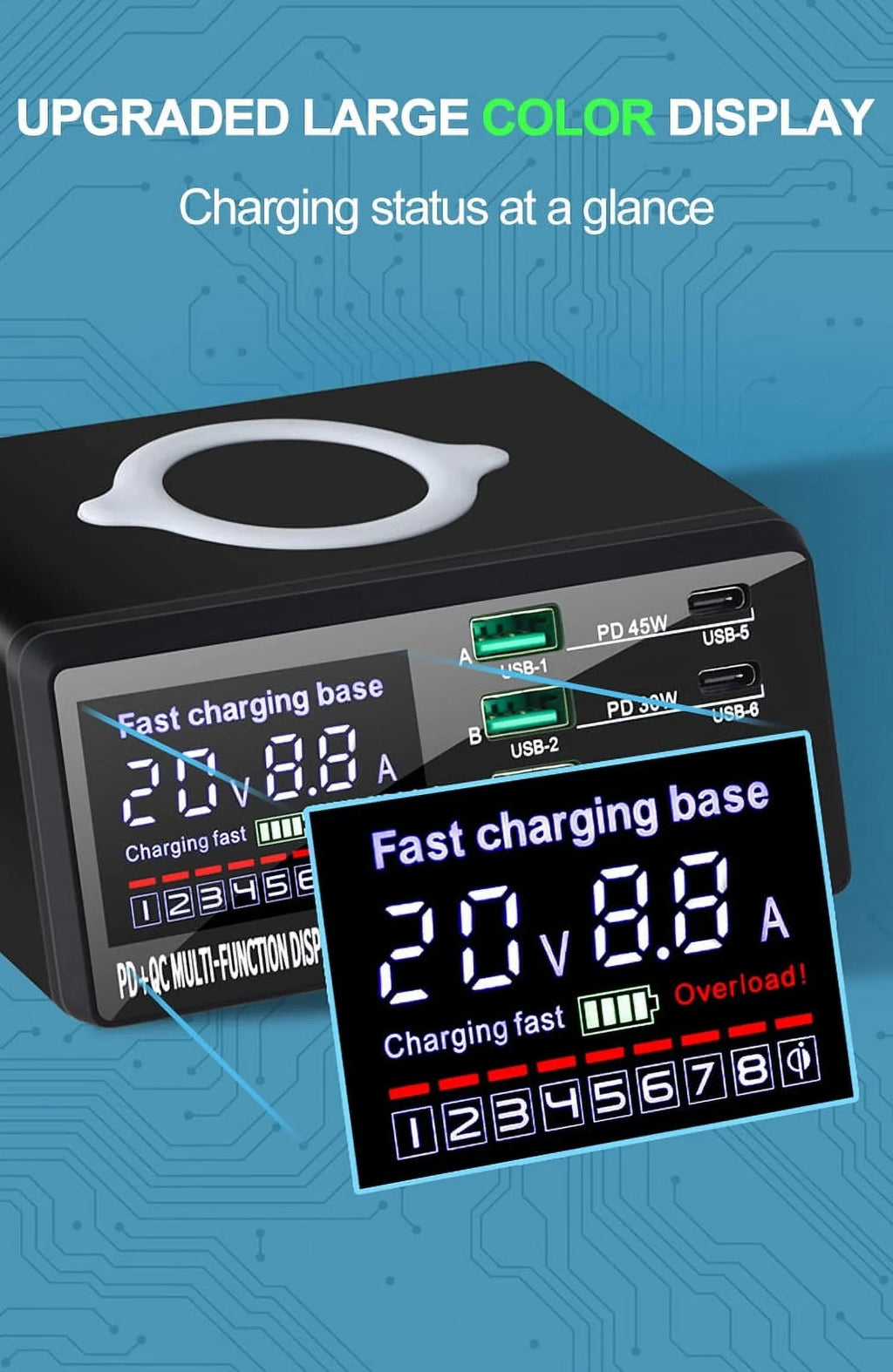 12 USB Phone Charging PD 11 Fast Charger iPhone 13 Charger Huawei USB Charger Adapter Station Xiaomi For 110W RIWPKFH Wireless C