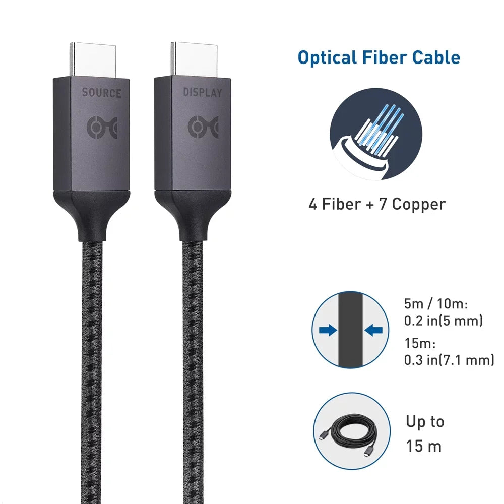 Cable TV Certified (Fiber Active Optical – 32.8 for Supporting Speed PS5, with Designed Cable Active High 10m Feet Matters XBOX, 8K@60Hz Cable) - Ultra – 8K HDR 4K@120Hz HDMI HDMI / Compatible