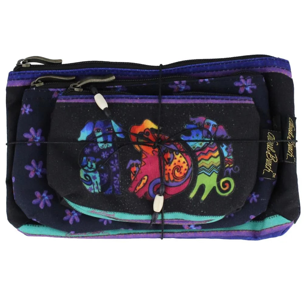 Burch Laurel 3/Pkg-Dogs Bags Cosmetic Doggies &