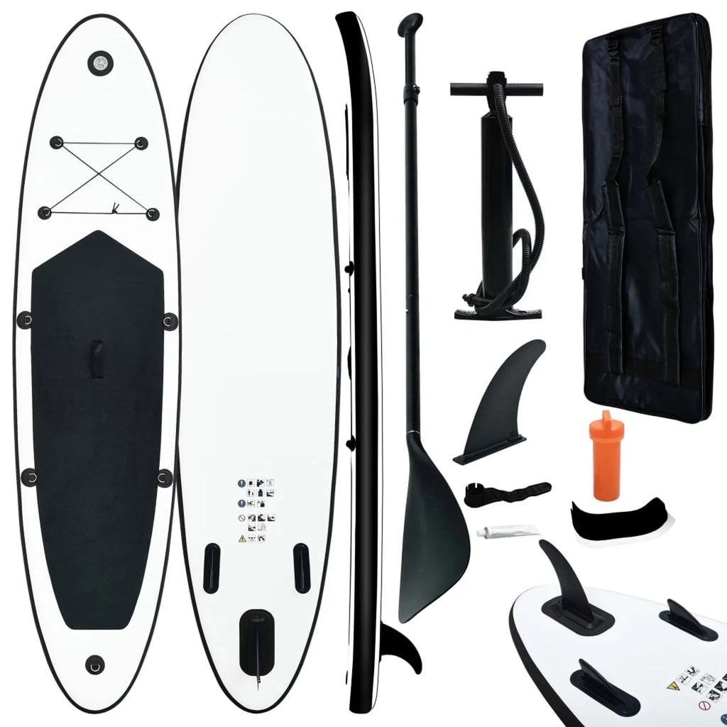 and Paddleboard Black ametoys White Inflatable Set