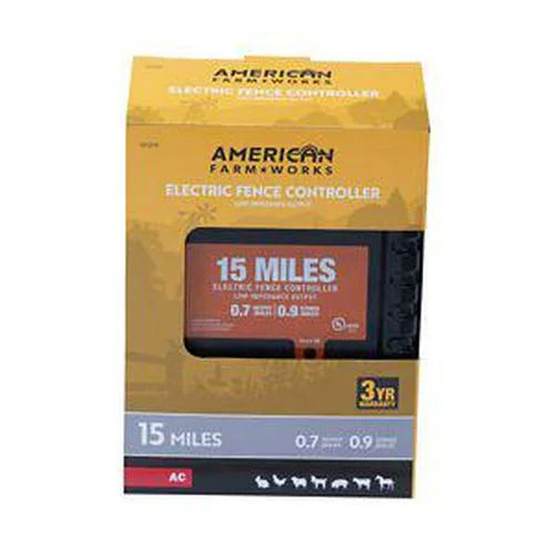 0.7 American Low Joule Fence FarmWorks Impedance 15-Mile Charger Electric AC-Powered