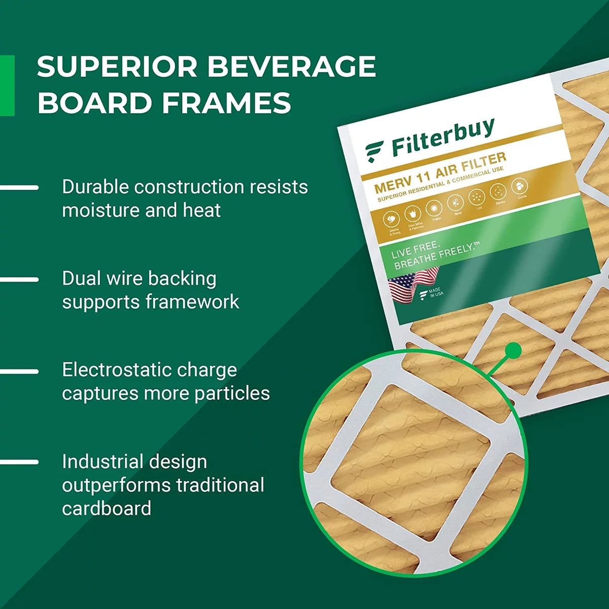 HVAC 11 Pleated Air MERV AC (2-Pack) 12x24x4 Filters Filterbuy Furnace