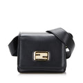 ID Authenticated Pre-Owned Leather Fendi (Good) Black Unisex Bag Calf Crossbody Small