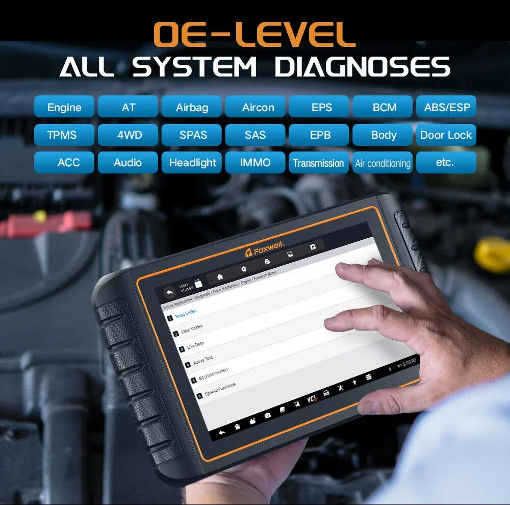 GT75TS Service Code Automotive OBD2 Scanner Actuation FOXWELL Bi-Directional Tool Reader Diagnostic ECU Scan Resets Free EOBD Scan Control Test Update Car TPMS Systems 30+ Coding Full OBD Tool