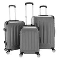 28" - Lightweight Gray / Set 24" Portable ABS 20" Case Trolley Dark Suitcase 3-in-1 / Travel