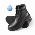 8.5 dimension Waterproof Grip Toe - Soft Slip-Resistant 6 Genuine Work Black Boot Womens Wide in.
