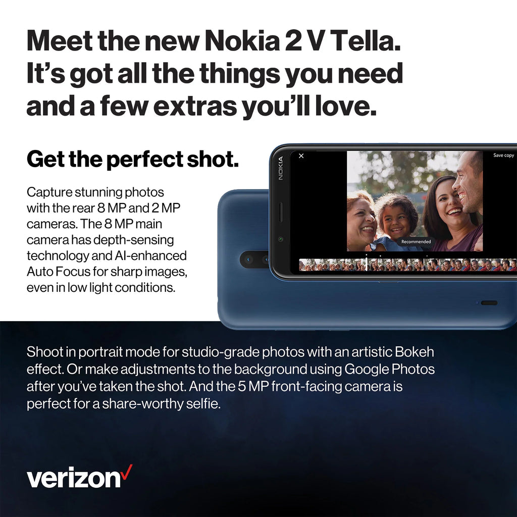 Prepaid Cell 2V Nokia Tella Verizon Phones