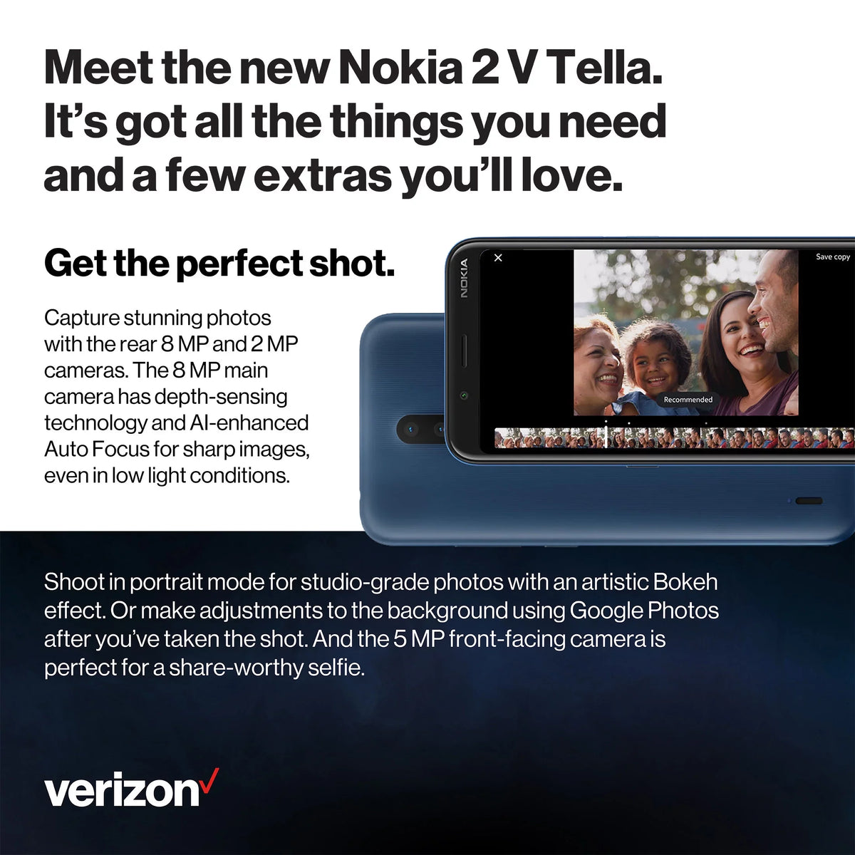Prepaid Cell 2V Nokia Tella Verizon Phones