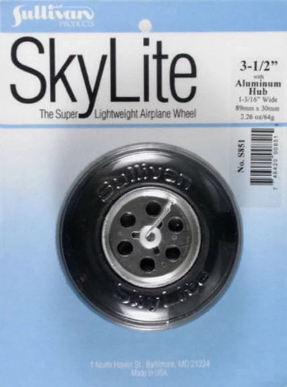 Products (1) w/Aluminum Sullivan Hub 851 3-1/2 Sullivan inch Wheels SkyLite