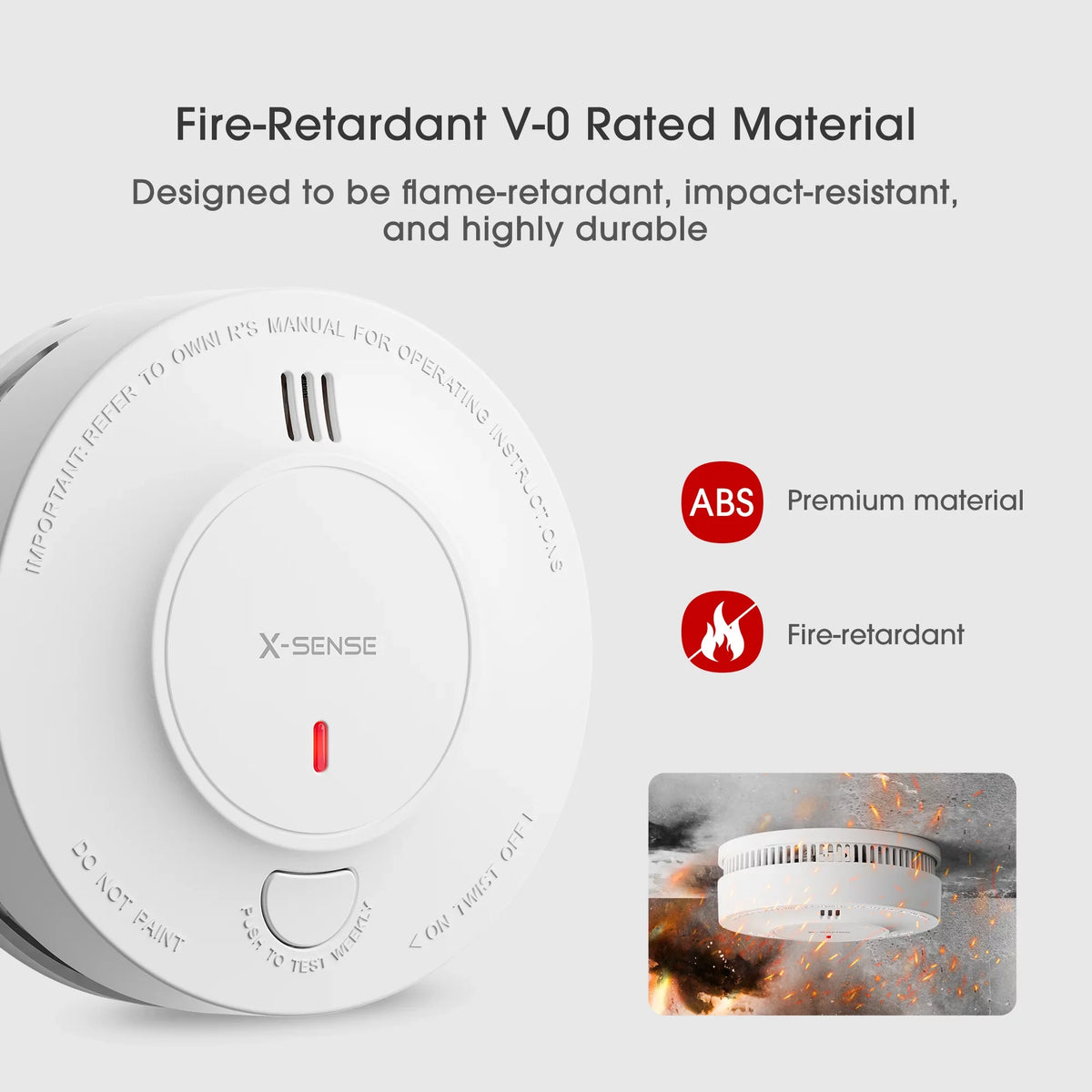 X-Sense Transmission ft Smoke Interconnected Photoelectric with Wireless 820 SD19-W Range, Detector, over