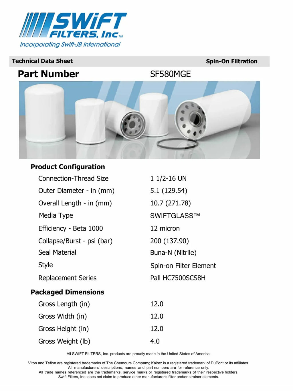 Direct Element for 12 NAPA Microglass 1792in-On Construction Micron Filter Interchange