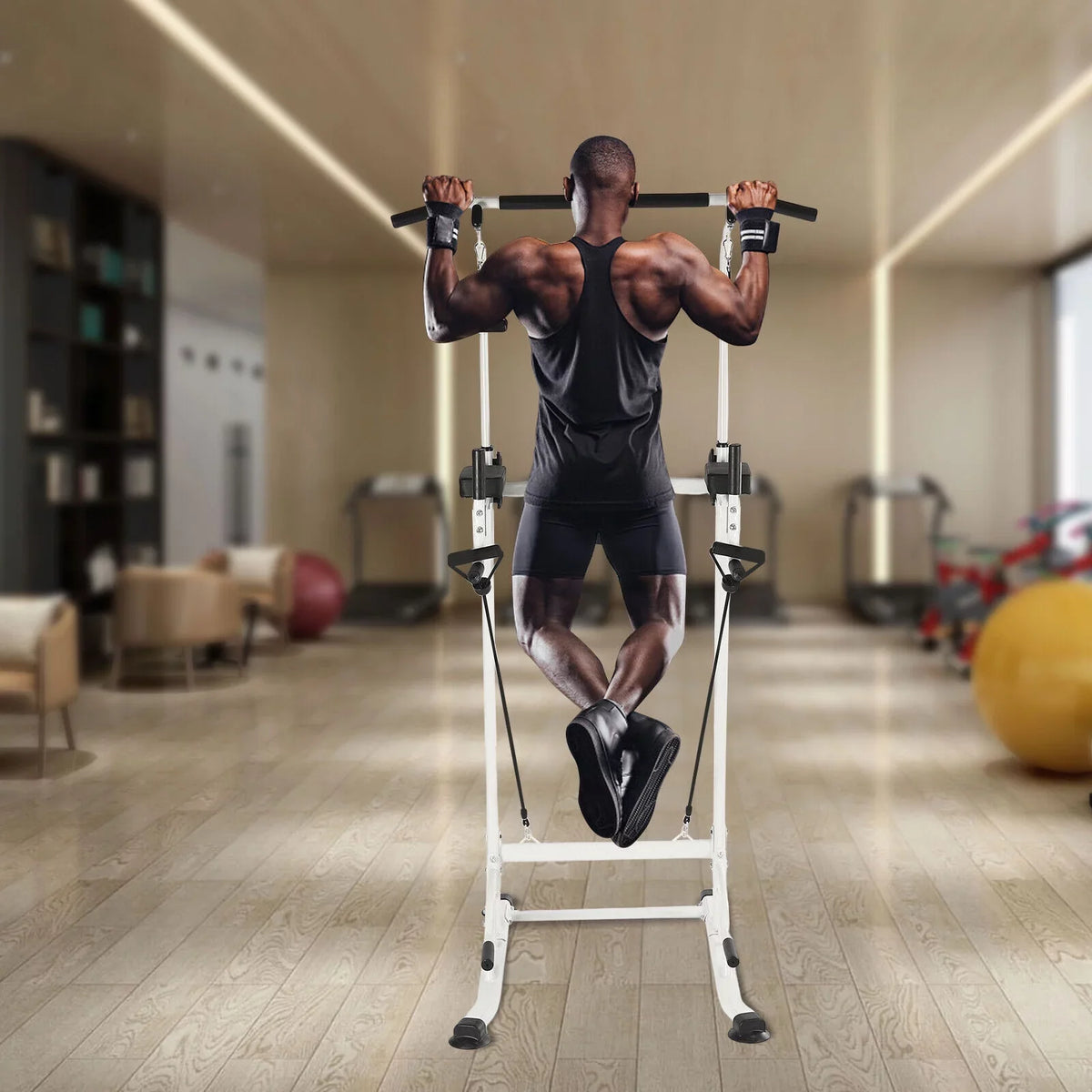 Tower Dip Up Gym Station Chin Black Pull Home Bar Push Power Gym Power Home Height Tower Adjustable
