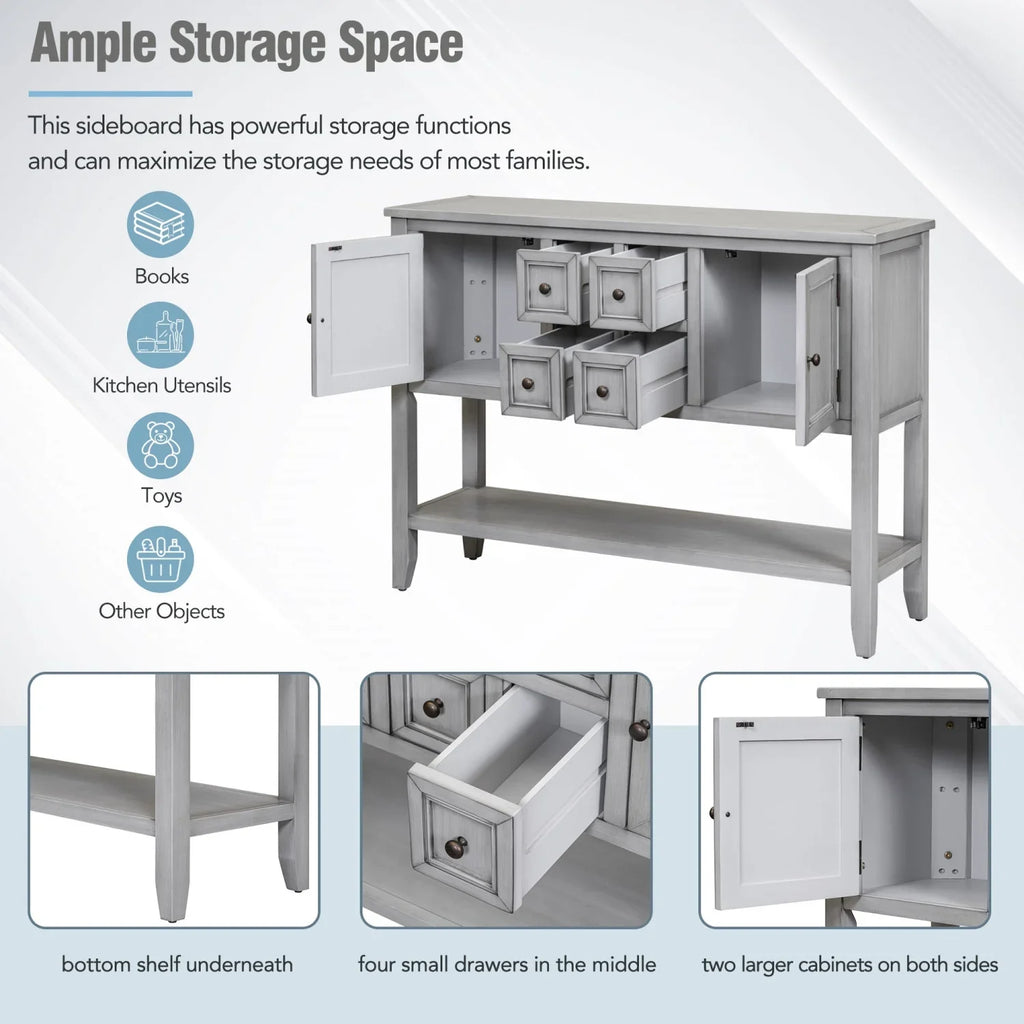 Ample (Espresso Storage with SKU Kitchens Rooms Cambridge for and Shelf Series Table Small Entrances Four Vintage OLD WF190263AAP) Living Bottom Console Drawers TREXM and
