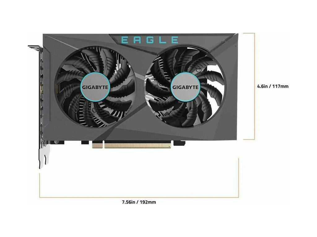 GIGABYTE Video Graphics Card GV-N3050EAGLE GDDR6, WINDFORCE GDDR6 GeForce OC Card, Fans, OC-6GD 6G 3050 2x RTX 6GB EAGLE 96-bit