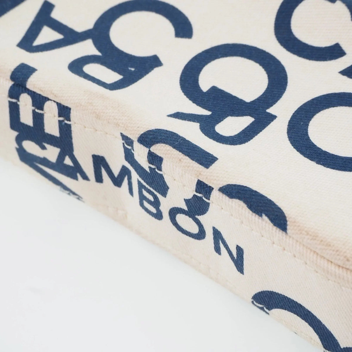 (Good) Pre-Owned Women's White/Blue Canvas Pouch Chain
