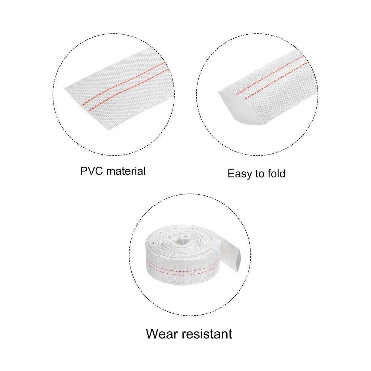 ID Lightweight 2" Discharge Pool for Hose Reinforced Swimming Hose Backwash 33ft PVC Flat Lay