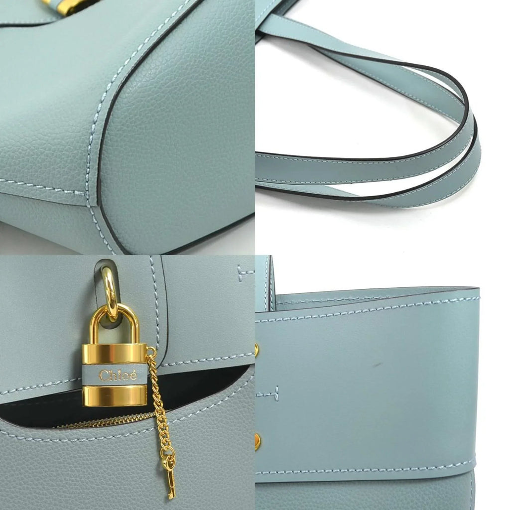 New) (Like Pre-Owned Light Chloé Bag Shoulder Leather Blue Women's Chloe