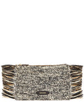 Black Clutch, POOLSIDE Raffia Tropical Fringe