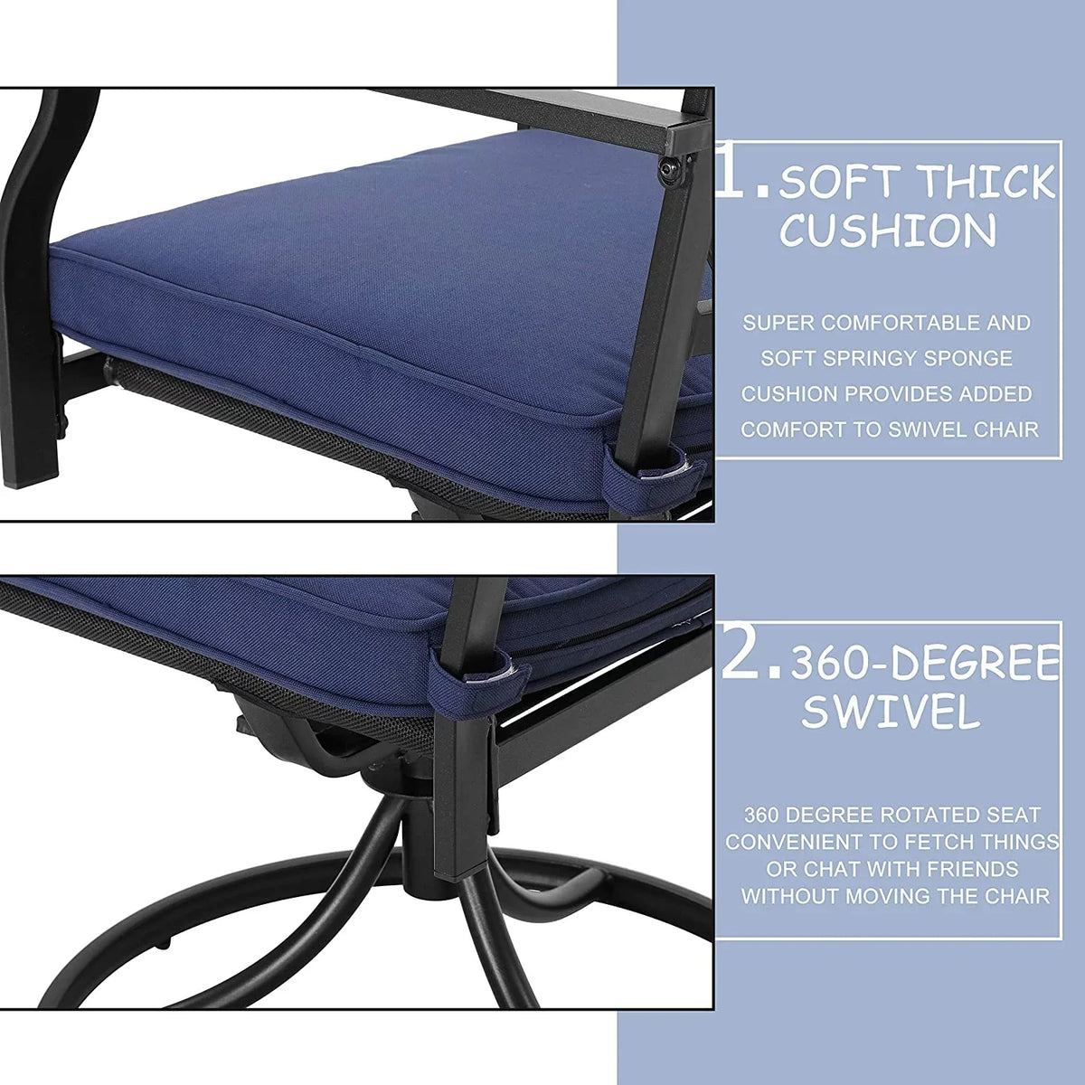 Chairs 2 Rocker Chairs Furniture exterior Swivel Set Patio With Dining Metal Of Cushion