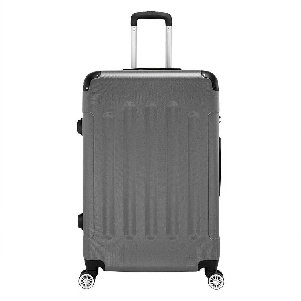 28" - Lightweight Gray / Set 24" Portable ABS 20" Case Trolley Dark Suitcase 3-in-1 / Travel