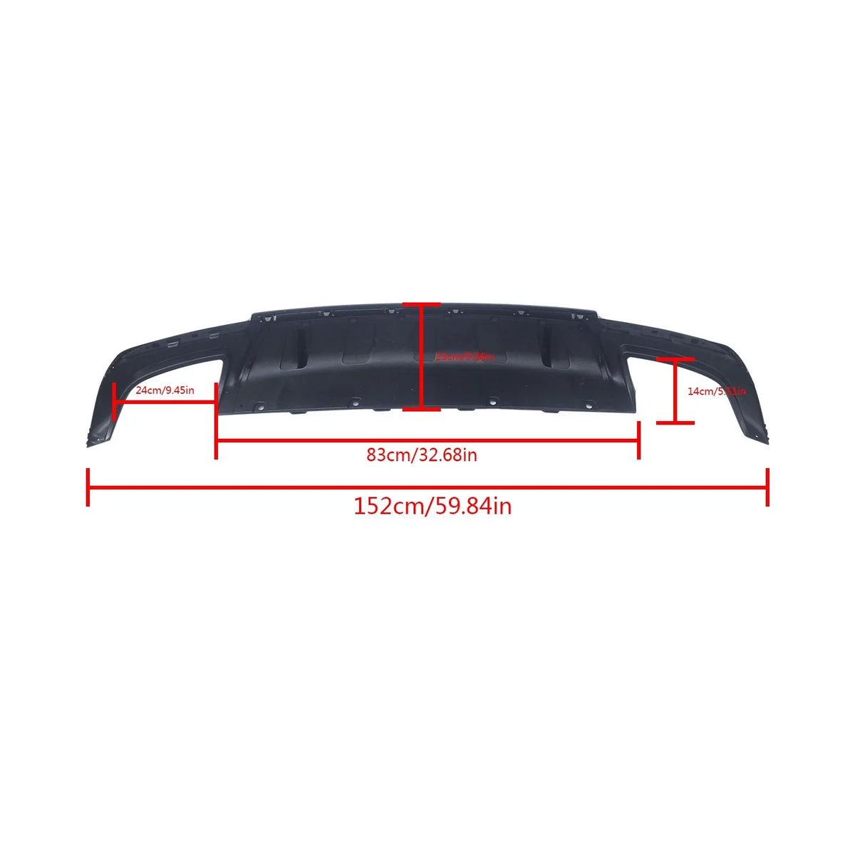 Lip 2015-2022 for Black NINTE Back Gloss Rear Exhaust Chrysler 300 SRT Diffuser Square