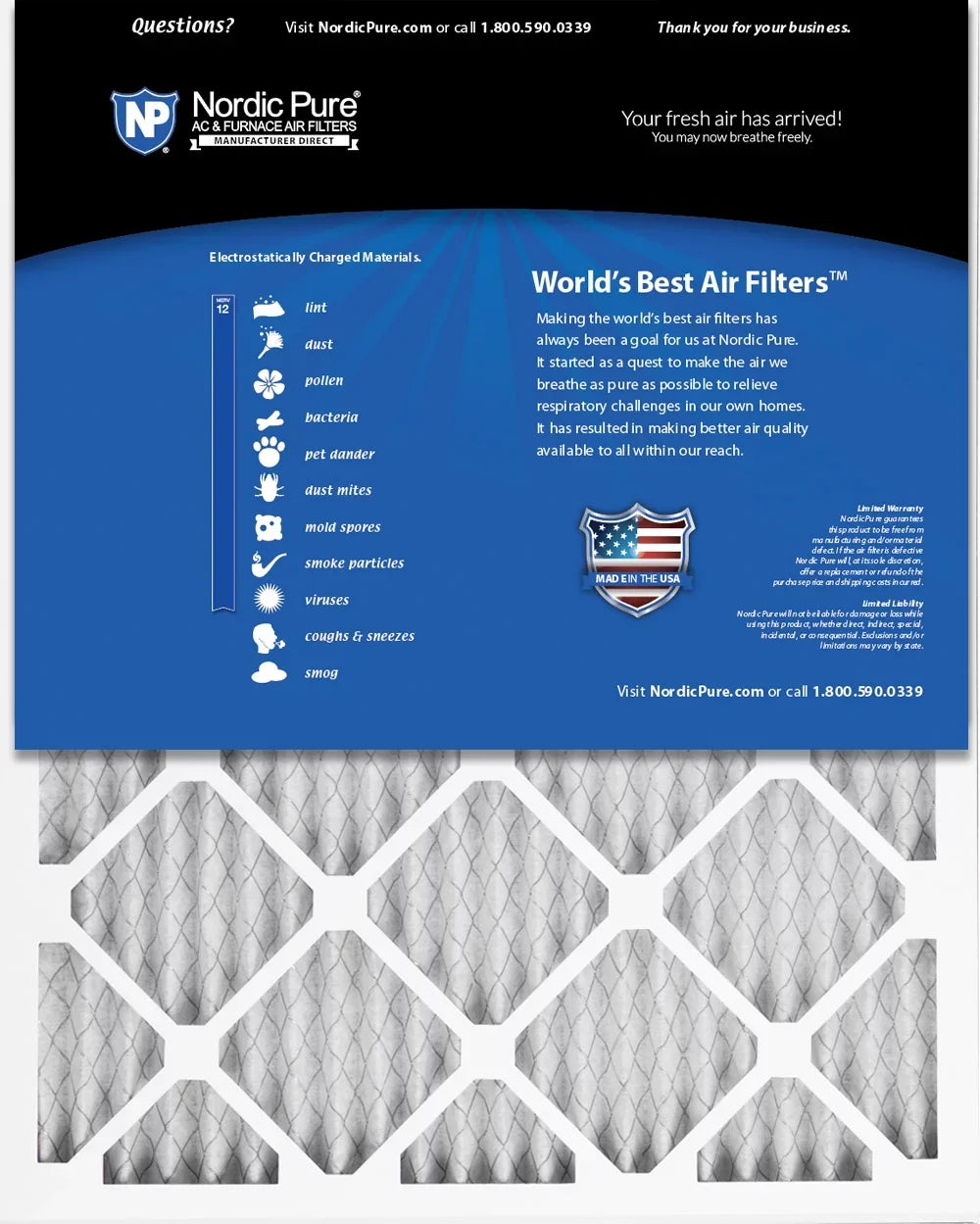16x25x1 6 Pleated 12 MERV Air Pack (15_1/2x24_1/2) Filters