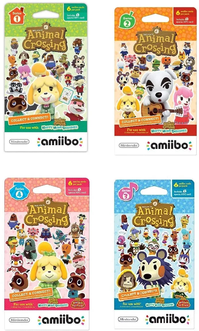 1, Animal Nintendo Nintendo Wii amiibo 1-Pack 4 (6 (Bundle) 2, 3DS, Cards Cards U for Cards/Pack) 3, 24 Total Includes Crossing Series and