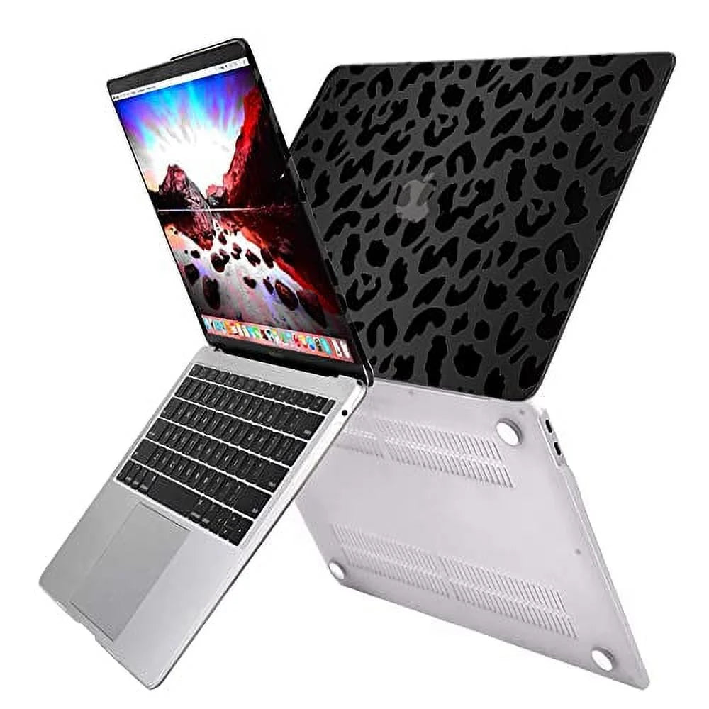 ID Keyboard Shell（Black Leopard GABraden Print） 2016 Protectors,Laptop 2 (A2338 and 2017 pro M1 2018 Touch MacBook Hard Pack inch with 2019 /A2159/A2251/A2289/A1989/A1706)with Case,2020 13 Compatible