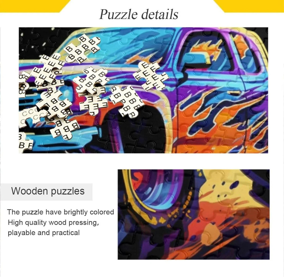 Monster fabric with Puzzle, Puzzle for PCS Kids Gift Composite Paper Wood Neon Jigsaw Bag, Brain Adults, Challenging Friends Zigsaw Storage Parents for 500 Game Family Fun Exercise Truck