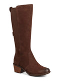 Toe Waterproof Womens Brown Padded Boot 7.5 Leather TEVA Block Anaya Riding Goring Round Heel Zip-Up