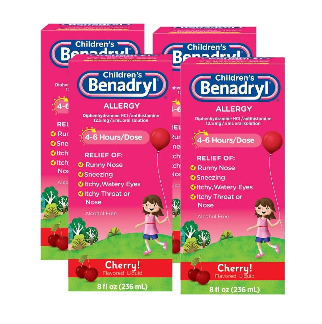 Allergy 8 Children's (Pack Cherry Liquid oz of Benadryl 4)