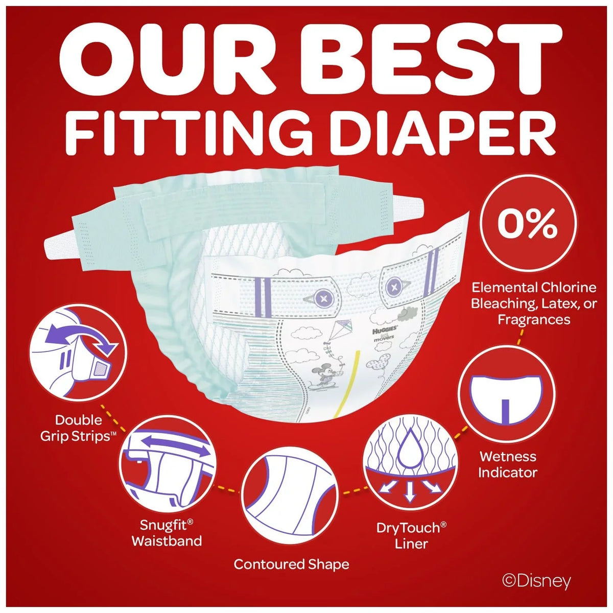 Baby Little Pack Ct, Huggies Diapers, 4, Giant Movers 104 dimension