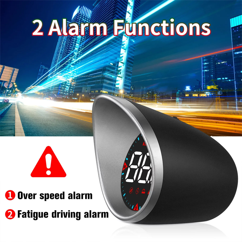 Driving Digital Driving Display Alarm Speedometer Angle, Mileage, Alarm Display Compass Car and Fatigue Overspeed Head-up