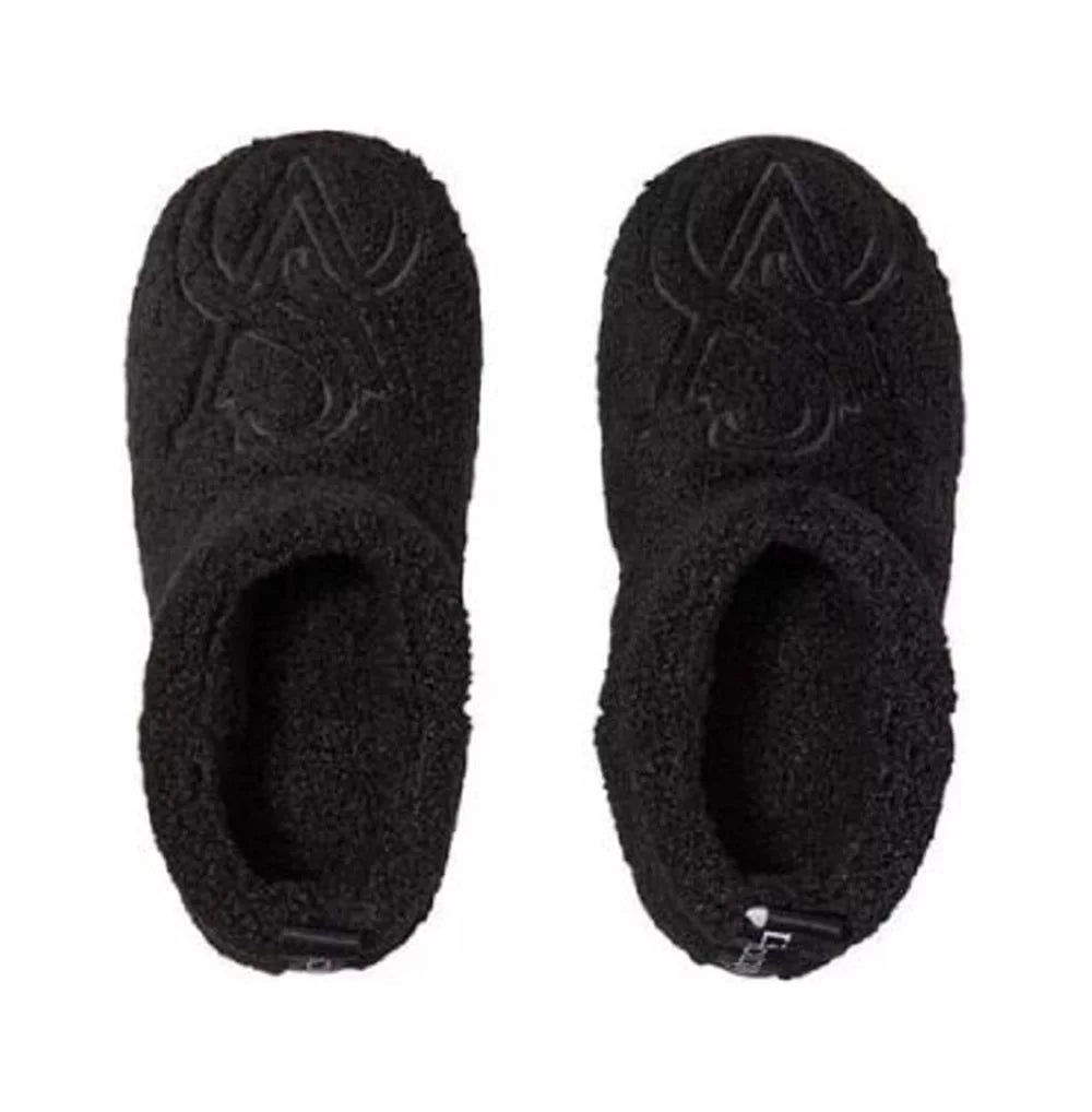 dimension Slides NWT Black (9/10) Boots Secret Booties Logo Soft Plush Slippers Victoria's Large Fleece