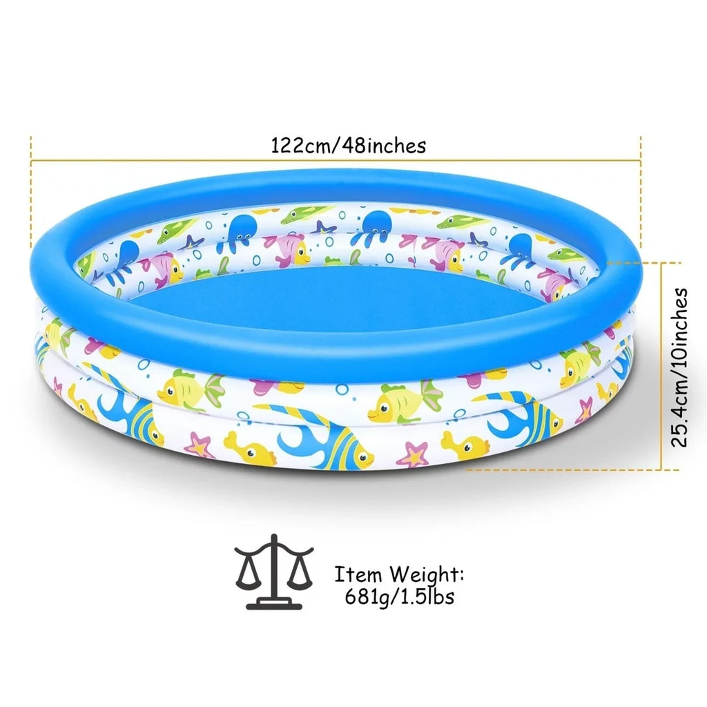 Up Pool Pool Pool Foldable 2 Center For Swim Blow Ball Swimming Inflatable Kids 48x10In Family