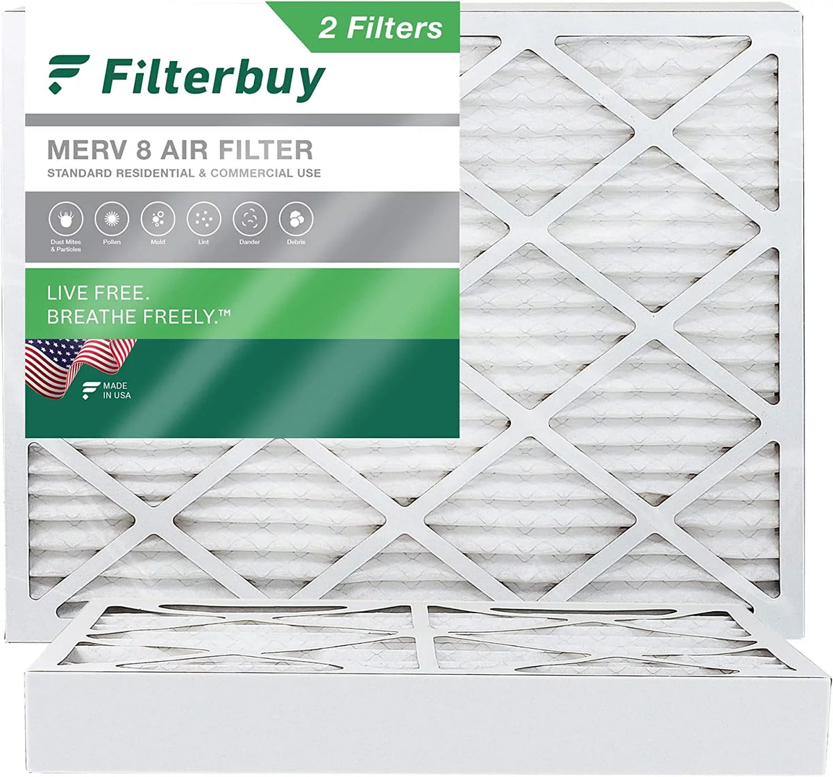 8 18x24x4 AC Filters MERV Furnace Air HVAC Pleated (2-Pack) Filterbuy