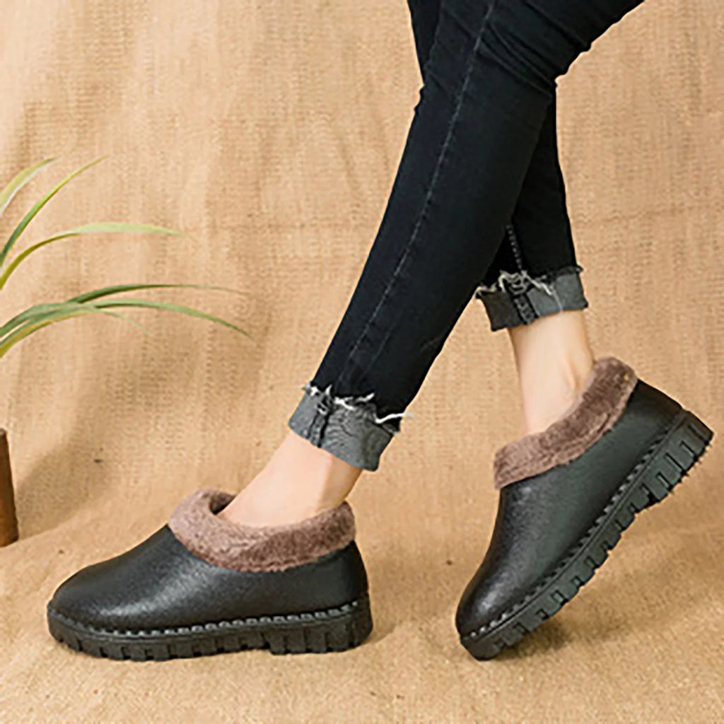 Winter T Hiking Shoes Women Snow PU Thickened Shoes Womens Boots Cotton Fashion Cotton Boots Plush ILJNDTGBE Warm Winter
