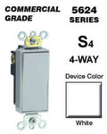 AC Leviton Quiet 4-Way Plus White 5624-2W 20A 120/277VDecora Rocker Switch,