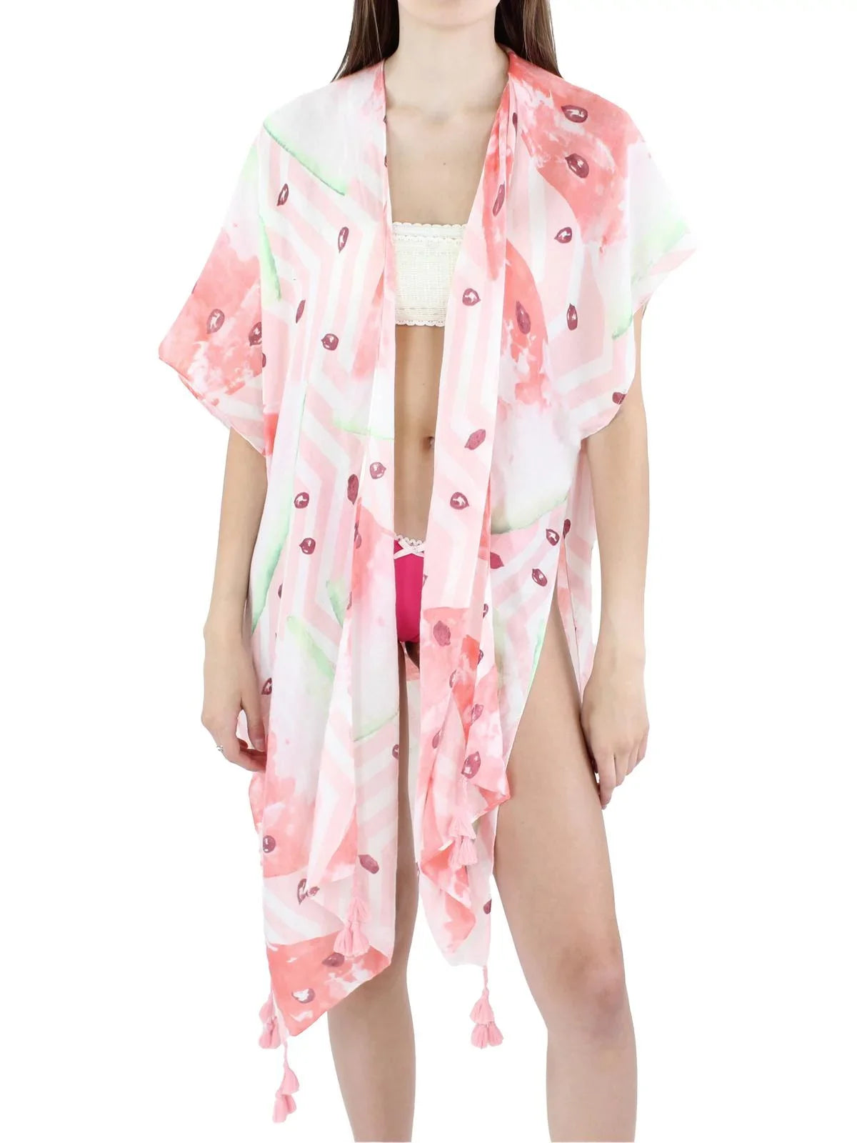 Shawl/Wrap Area Sheer Womens Printed Stars Watermelon