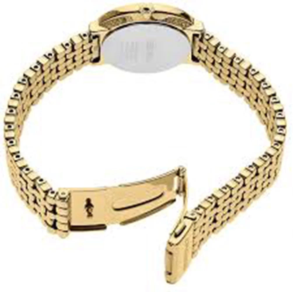 Solar Tressia Watch Gold Steel Tone Stainless SUP374 Seiko Diamonds Women's