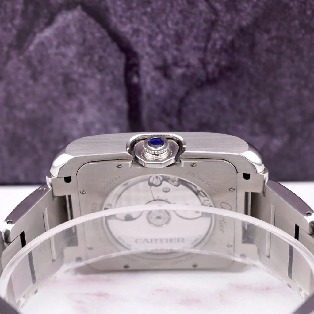 3507 Tank by Dial Watch Cartier 49mm Silver Mens Stainless Anglaise 37mm Steel