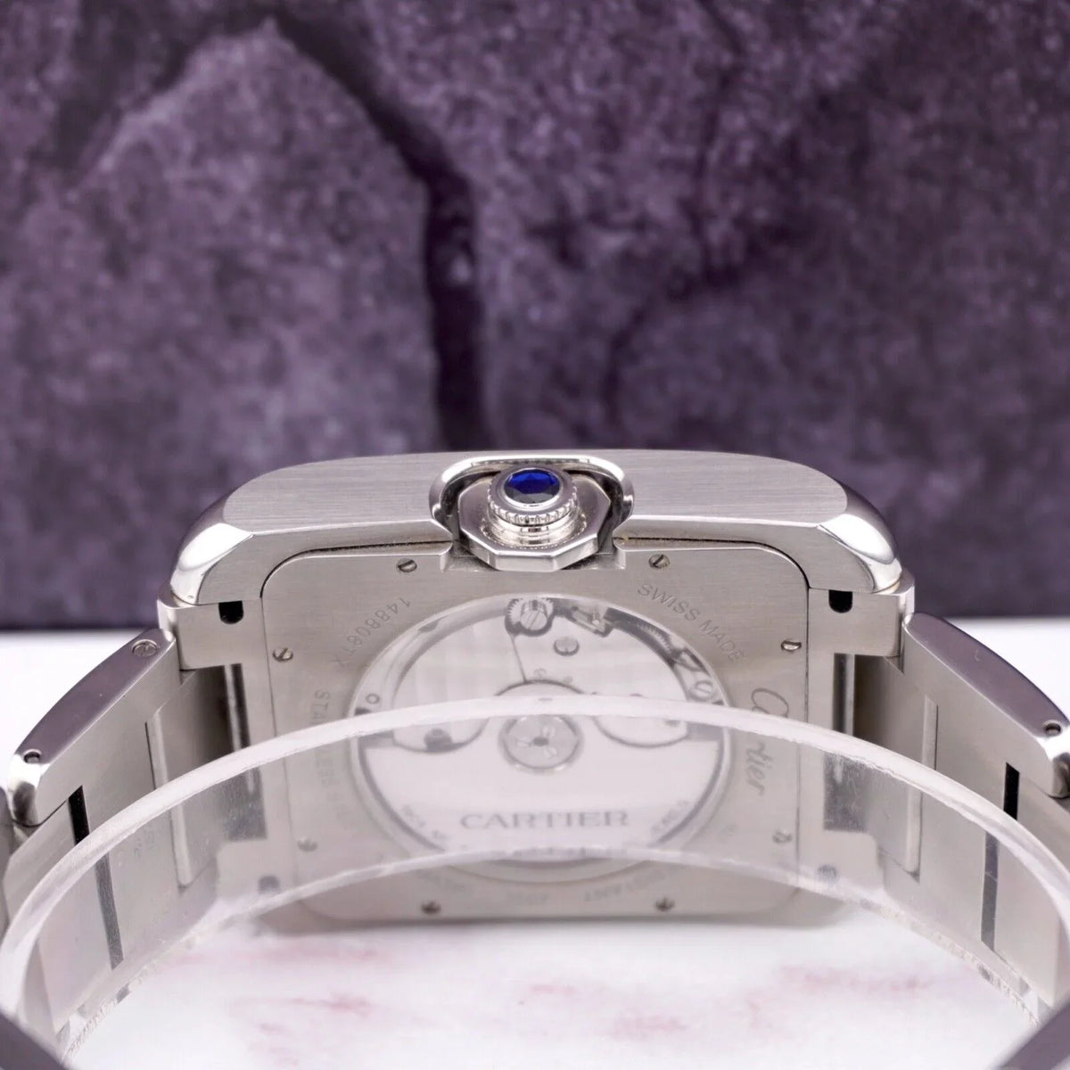 3507 Tank by Dial Watch Cartier 49mm Silver Mens Stainless Anglaise 37mm Steel