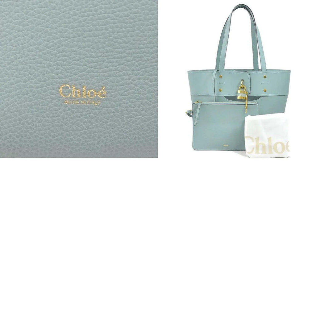 New) (Like Pre-Owned Light Chloé Bag Shoulder Leather Blue Women's Chloe