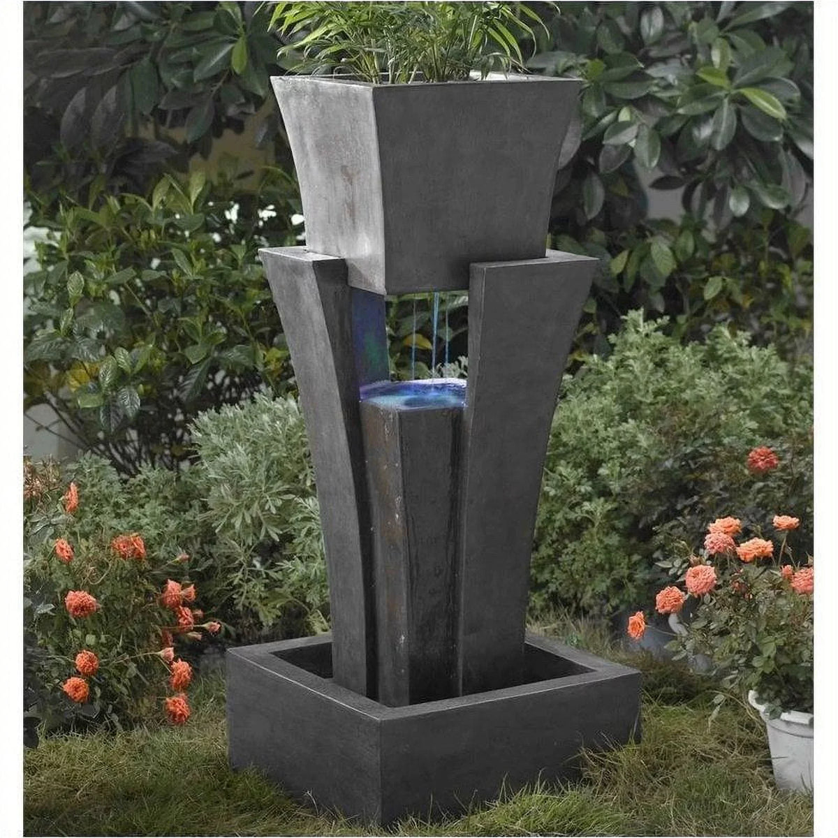 Hill Led Fountain Light liquid Bowery Raining with Planter